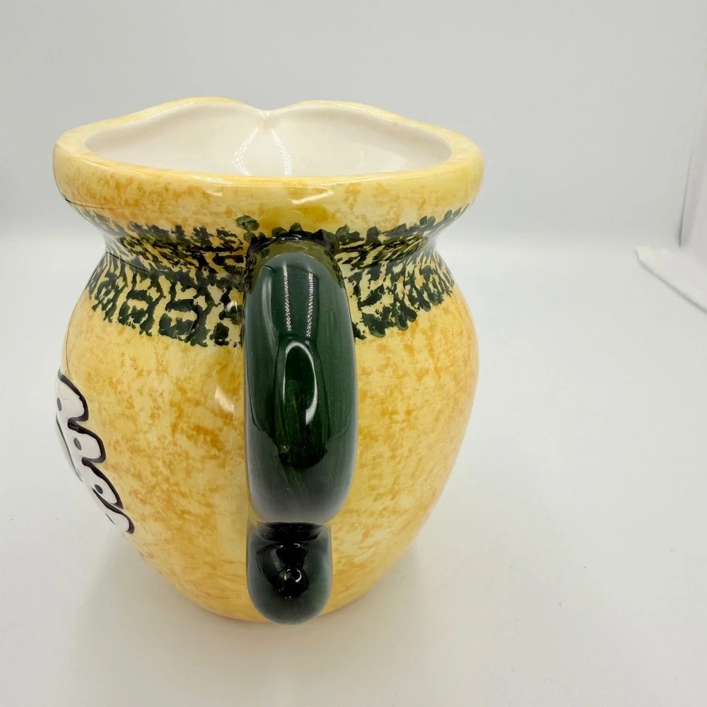 FTD Chicken Pitcher‎ Creamer Yellow Green Farmhouse Ceramic Country Decor